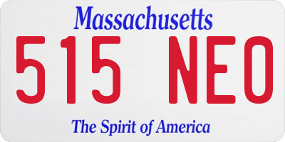 MA license plate 515NE0