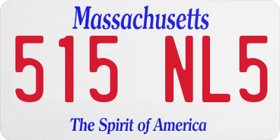 MA license plate 515NL5