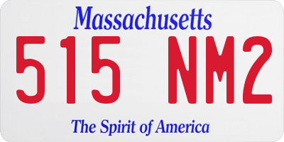 MA license plate 515NM2
