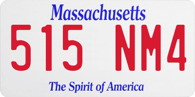 MA license plate 515NM4
