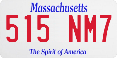 MA license plate 515NM7