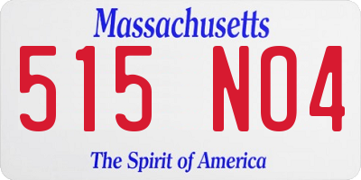 MA license plate 515NO4