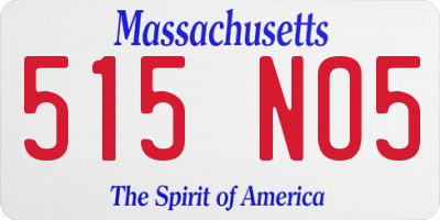 MA license plate 515NO5