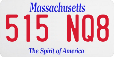 MA license plate 515NQ8