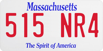 MA license plate 515NR4