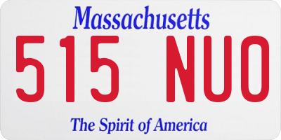MA license plate 515NU0