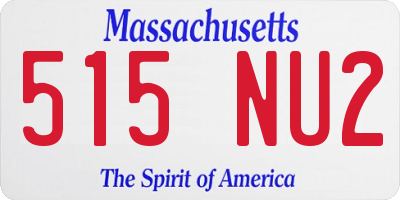 MA license plate 515NU2