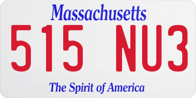 MA license plate 515NU3