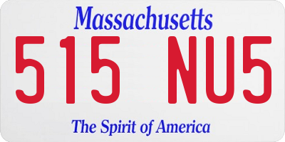 MA license plate 515NU5