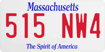 MA license plate 515NW4