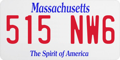 MA license plate 515NW6