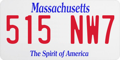MA license plate 515NW7