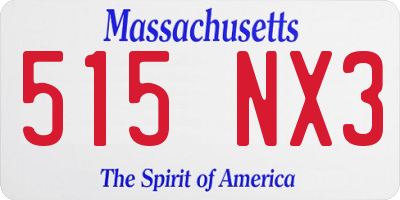 MA license plate 515NX3