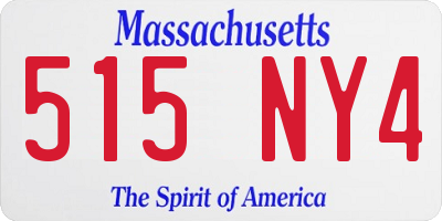 MA license plate 515NY4