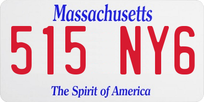 MA license plate 515NY6