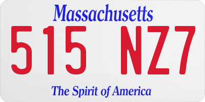 MA license plate 515NZ7