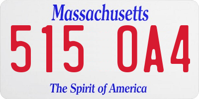 MA license plate 515OA4