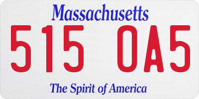 MA license plate 515OA5