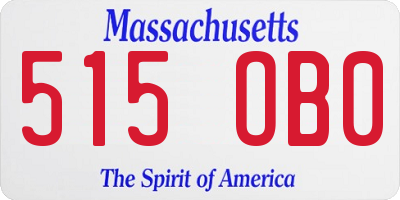 MA license plate 515OB0