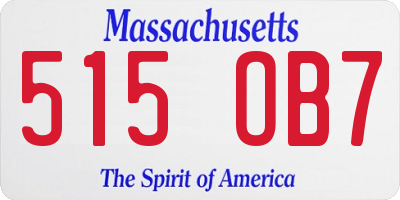 MA license plate 515OB7