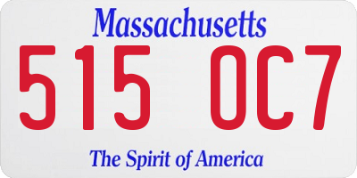 MA license plate 515OC7