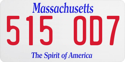 MA license plate 515OD7