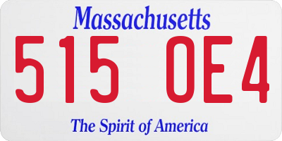 MA license plate 515OE4