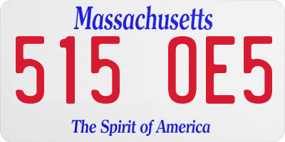 MA license plate 515OE5