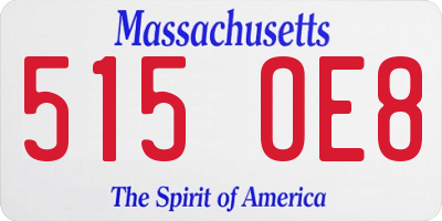MA license plate 515OE8