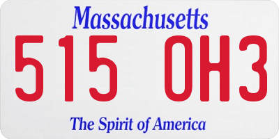 MA license plate 515OH3