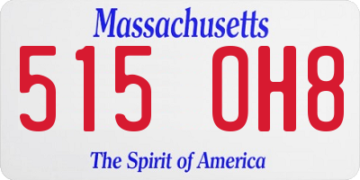 MA license plate 515OH8