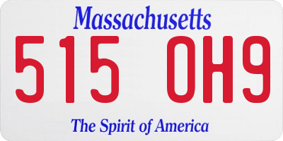 MA license plate 515OH9