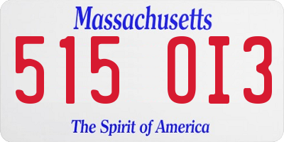 MA license plate 515OI3