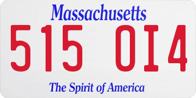 MA license plate 515OI4