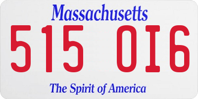 MA license plate 515OI6