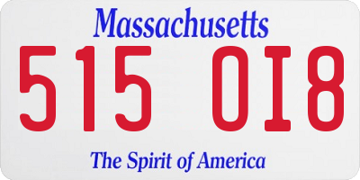 MA license plate 515OI8