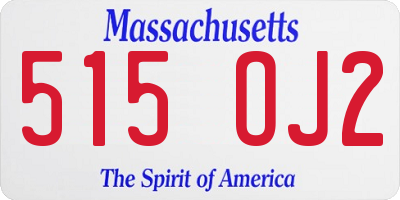 MA license plate 515OJ2