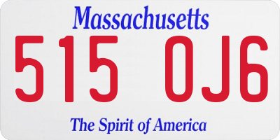 MA license plate 515OJ6