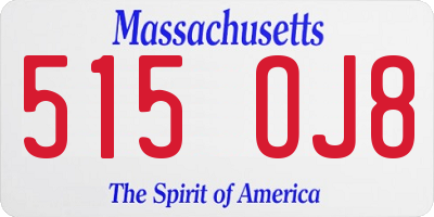 MA license plate 515OJ8