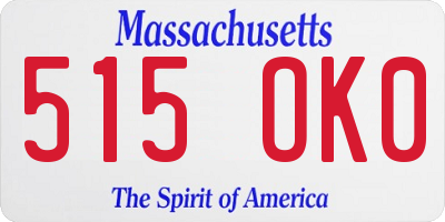 MA license plate 515OK0