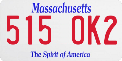 MA license plate 515OK2