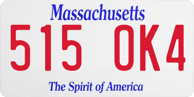MA license plate 515OK4