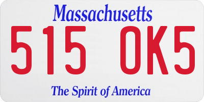 MA license plate 515OK5