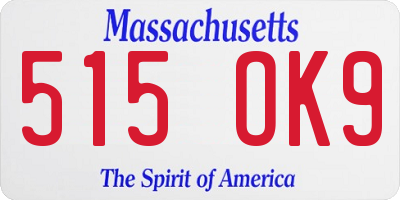 MA license plate 515OK9