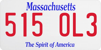 MA license plate 515OL3