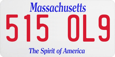 MA license plate 515OL9