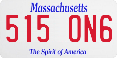 MA license plate 515ON6