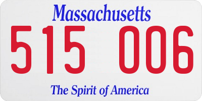 MA license plate 515OO6