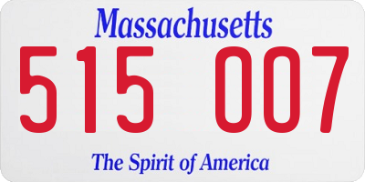 MA license plate 515OO7