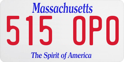 MA license plate 515OP0